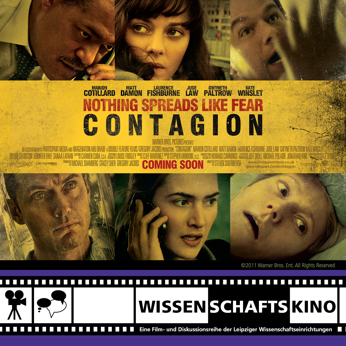 Filmplakat Contagion: Gesichter aller Hauptdarsteller