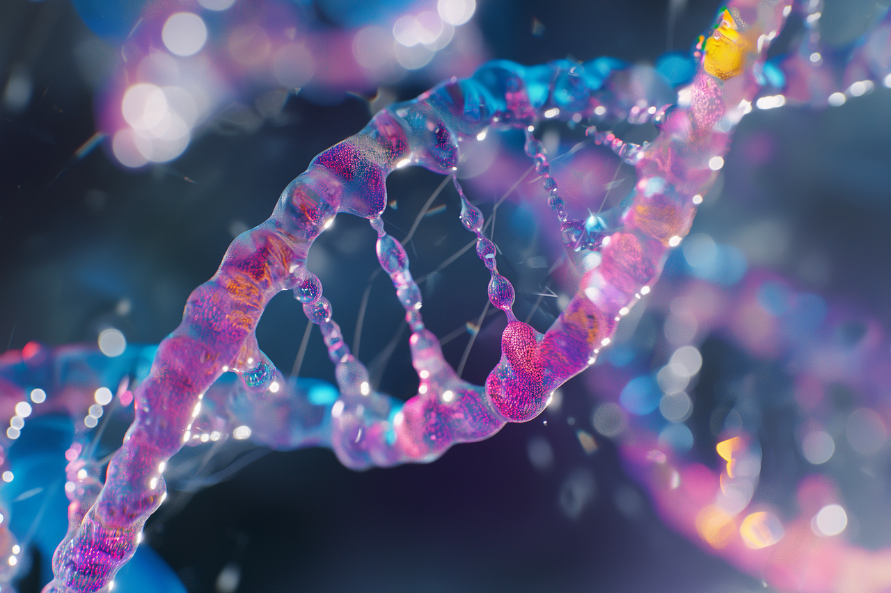 Farbiger DNA-Strang