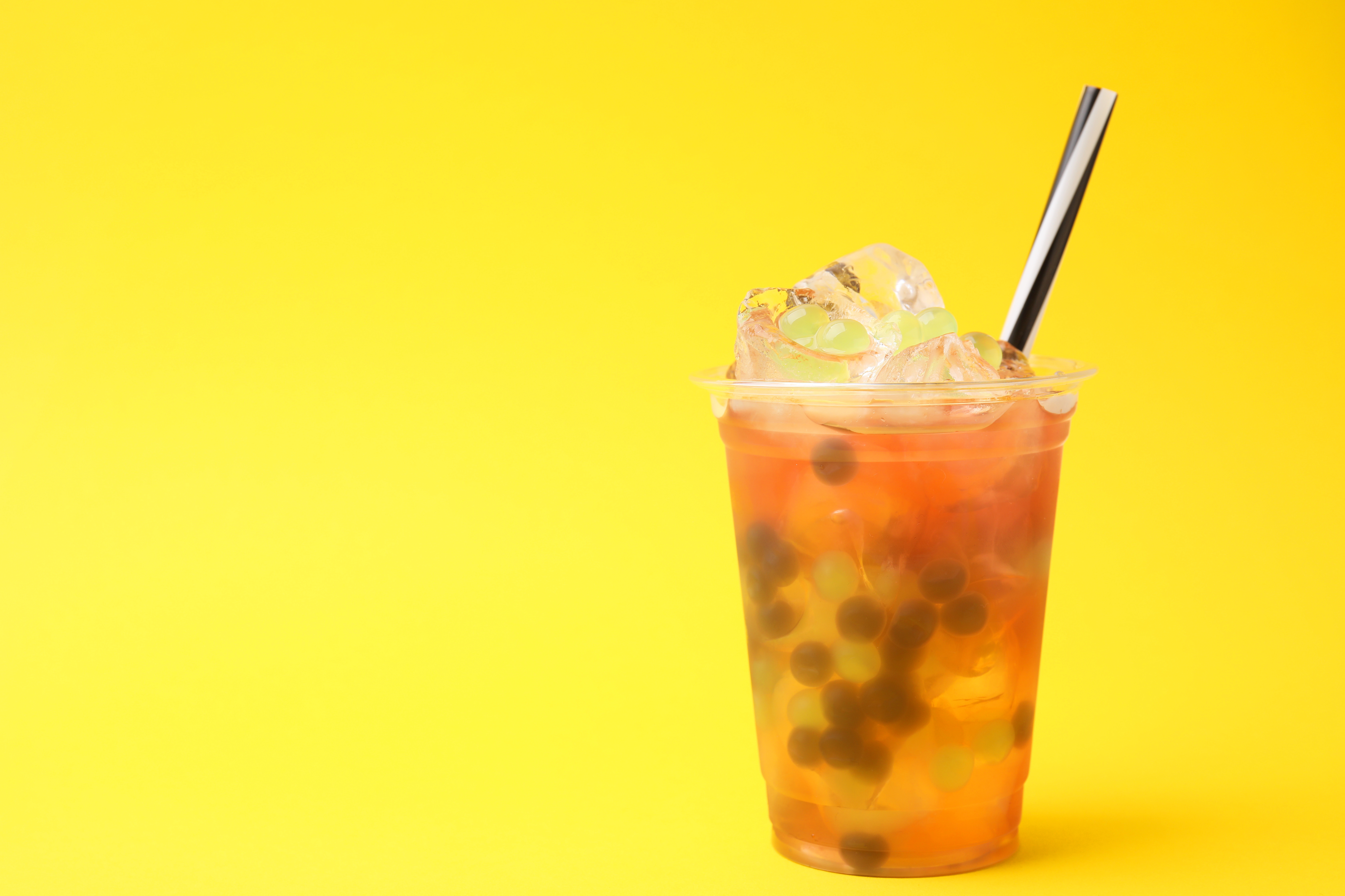 Bubble Tea in einem Plastikbecher