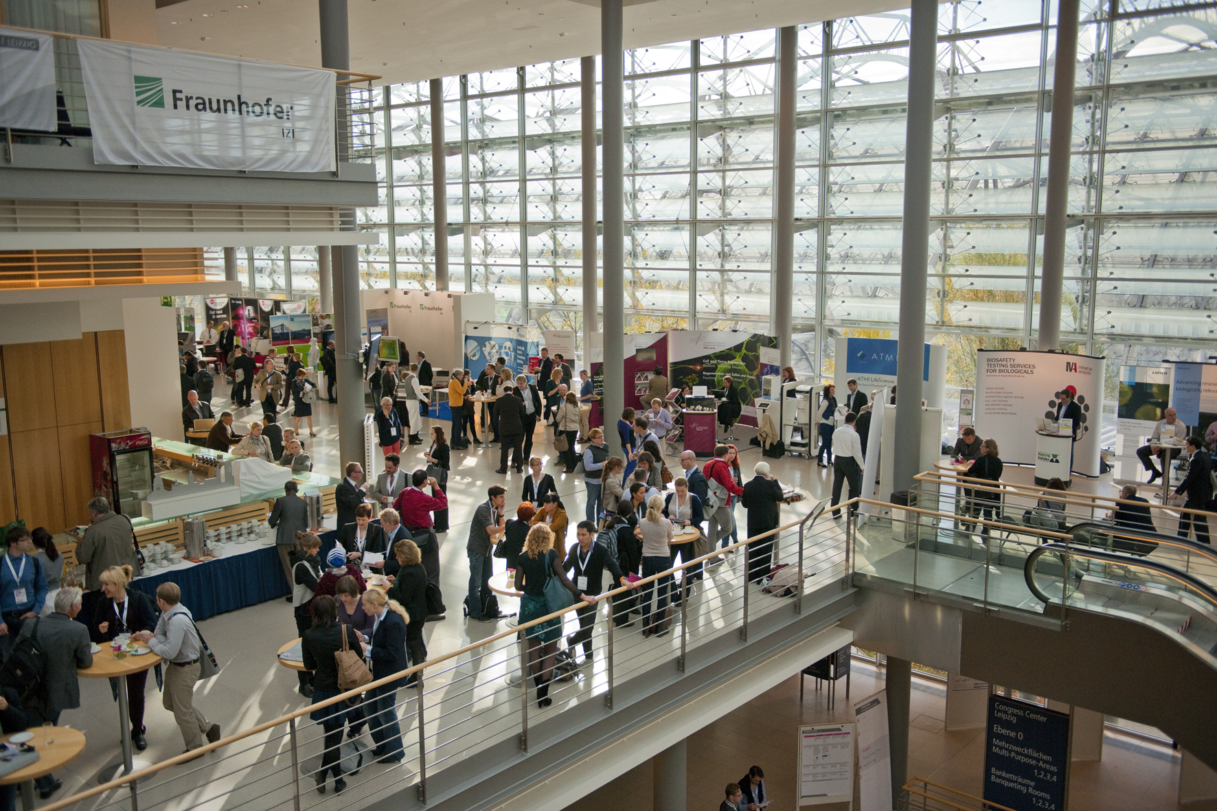 Exhibitors and guests at the World Conference on Regenerative Medicine 2013.